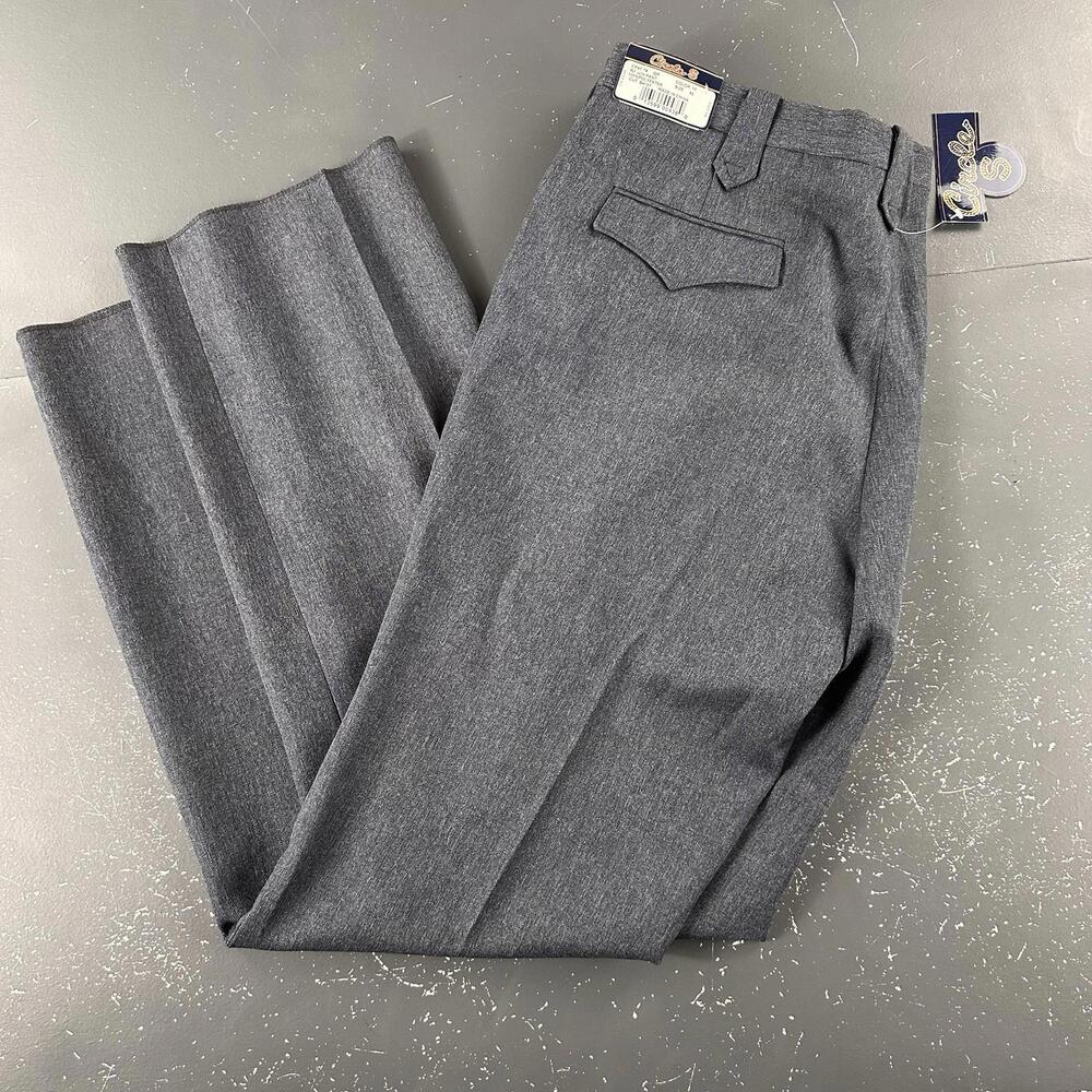 Circle S Pants Mens 42 Heather Blue Western Slacks Unhemmed Ankle Color 10 NWT